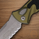 Microtech Auto Socom Elite Folding Knife 4" Bohler M390MK Steel Blade OD Green/Black Aluminum Handle