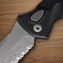 Microtech Auto Socom Elite Folding Knife 4" Premium Steel Blade Black Aluminum Handle