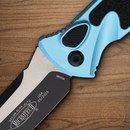 Microtech Auto Socom Elite Folding Knife 4" Bohler M390MK Steel Blade Turquoise/Black Aluminum Handle