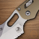 Microtech Stitch Folding Knife 3.75" Bohler M390MK Steel Blade Tan G10 Handle