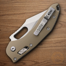 Microtech Stitch Folding Knife 3.75" Bohler M390MK Steel Blade Tan G10 Handle