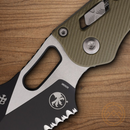 Microtech Stitch Folding Knife 3.75" Bohler M390MK Steel Blade OD Green G10 Handle