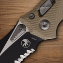 Microtech Amphibian Folding Knife 4" Bohler M390MK Steel Blade Tan G10 Handle