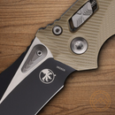 Microtech Amphibian Folding Knife 4" Bohler M390MK Steel Blade Tan G10 Handle