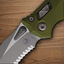 Microtech Amphibian Folding Knife 4" Bohler M390MK Steel Blade OD Green Aluminum Handle