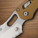 Microtech Stitch Folding Knife 3.75" Bohler M390MK Steel Blade Tan G10 Handle