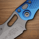 Microtech Auto Stitch Folding Knife 3.75" Premium Steel Blade Blue Aluminum Handle