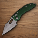 Microtech Auto Stitch Folding Knife 3.75" Premium Steel Blade Green Aluminum Handle