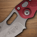 Microtech Auto Stitch Folding Knife 3.75" Premium Steel Blade Merlot Aluminum Handle
