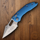 Microtech Auto Stitch S/E Folding Knife 3.75" Premium Steel Blade Blue Aluminum Handle