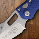 Microtech Auto Stitch S/E Folding Knife 3.75" Premium Steel Blade Navy Aluminum Handle