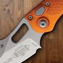 Microtech Auto Stitch S/E Folding Knife 3.75" Premium Steel Blade Orange Aluminum Handle