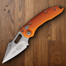 Microtech Auto Stitch S/E Folding Knife 3.75" Premium Steel Blade Orange Aluminum Handle