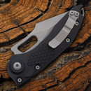 Microtech Auto Stitch S/E Folding Knife 3.75" Serrated Premium Steel Blade Black Aluminum Handle