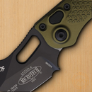 Microtech Auto Stitch S/E Folding Knife 3.75" Premium Steel Blade OD Green Aluminum Handle