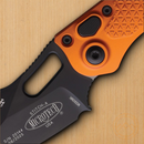 Microtech Auto Stitch S/E Folding Knife 3.75" Premium Steel Blade Orange Aluminum Handle