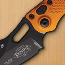 Microtech Auto Stitch S/E Folding Knife 3.75" Premium Steel Blade Orange Aluminum Handle