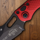 Microtech Auto Stitch S/E Folding Knife 3,75" Premium Steel Blade Red Aluminum Handle