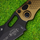 Microtech Auto Stitch S/E Folding Knife 3,75" Bohler M390 Steel Blade Tan Aluminum Handle