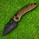Microtech Auto Stitch S/E Folding Knife 3,75" Bohler M390 Steel Blade Tan Aluminum Handle