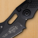 Microtech Auto Stitch S/E Folding Knife 3,75" Premium Steel Blade Black Aluminum Handle