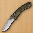 Microtech Amphibian S/E Folding Knife 4" Partial Serrated Bohler M390MK Steel Blade OD Green G10 Handle