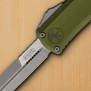 Microtech Auto Hera II Mini Folding Knife 3" Bohler M390MK Steel Blade OD Green Aluminum Handle