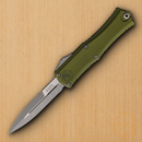 Microtech Auto Hera II Mini Folding Knife 3" Bohler M390MK Steel Blade OD Green Aluminum Handle