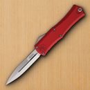 Microtech Auto Hera II Folding Knife 3" Double Edge Premium Steel Blade Red Aluminum Handle