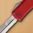 Microtech Auto Hera II Folding Knife 3" Partial Serrated Premium Steel Blade Red Aluminum Handle