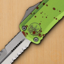 Microtech Auto Hera II Folding Dagger 3" Partial Serrated Bohler M390MK Steel Blade Aluminum Handle