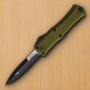 Microtech Auto Hera II Mini Folding Knife 3" Bohler M390MK Steel Blade OD Green Aluminum Handle