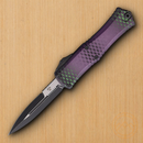 Microtech Auto Hera II Mini Folding Knife 3" Bohler M390MK Steel Blade Purple X-51 Aluminum Handle