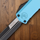 Microtech Auto Hera II Folding Knife 3" Bohler M390MK Steel Blade Turquoise Aluminum Handle
