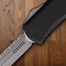 Microtech Auto Hera II D/E Folding Knife 4" Serrated Premium Steel Blade Black Aluminum Handle