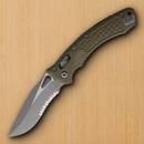 Microtech Amphibian S/E Folding Knife 4" Partial Serrated Bohler M390MK Steel Blade OD Green G10 Handle