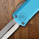 Microtech Auto Hera II Folding Dagger 3" Double Edge Premium Steel Blade Turquoise Aluminum Handle