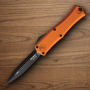 Microtech Auto Hera II Mini Folding Knife 3" Bohler M390MK Steel Blade Orange Aluminum Handle