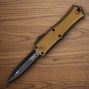 Auto Hera II Mini Folding Knife 3" Bohler M390MK Steel Blade Tan Aluminum Handle