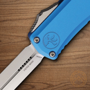 Microtech Auto Hera II Mini Folding Knife 3" Bohler M390MK Steel Blade Blue Aluminum Handle