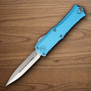Microtech Auto Hera II Mini Folding Knife 3" Bohler M390MK Steel Blade Turquoise Aluminum Handle