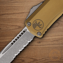 Microtech Auto Hera II Mini Folding Knife 3" Bohler M390MK Steel Blade Tan Aluminum Handle
