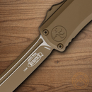 Microtech Auto Hera II Mini Folding Knife 3" Bohler M390MK Steel Blade Dark Earth Aluminum Handle