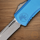 Microtech Auto Hera II Folding Knife 4" Premium Steel Blade Blue Aluminum Handle