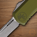Microtech Auto Hera II Folding Knife 4" Bohler M390MK Steel Blade OD Green Aluminum Handle