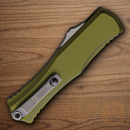 Microtech Auto Hera II Folding Knife 4" Bohler M390MK Steel Blade OD Green Aluminum Handle
