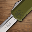 Microtech Auto Hera II Folding Knife 4" Bohler M390MK Steel Blade OD Green Aluminum Handle