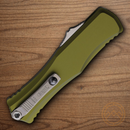 Microtech Auto Hera II Folding Knife 4" Bohler M390MK Steel Blade OD Green Aluminum Handle