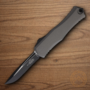 Microtech Auto Hera II Folding Knife 4" Bohler M390K Steel Blade Gray Aluminum Handle