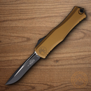 Microtech Auto Hera II Folding Knife 4" Premium Steel Blade Tan Aluminum Handle